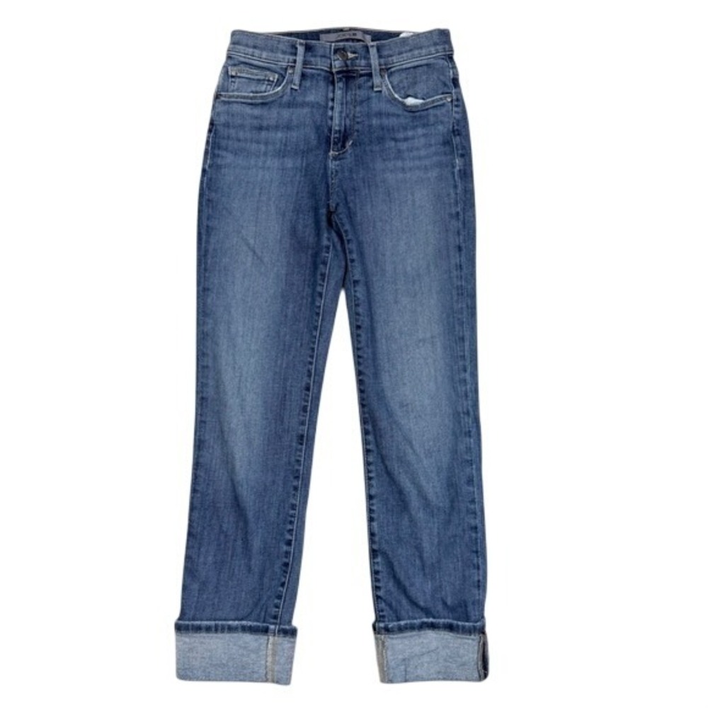 Joe's Jeans Womens High Rise Straight Leg Cuffed Denim Medium Wash Blue Size‎ 24